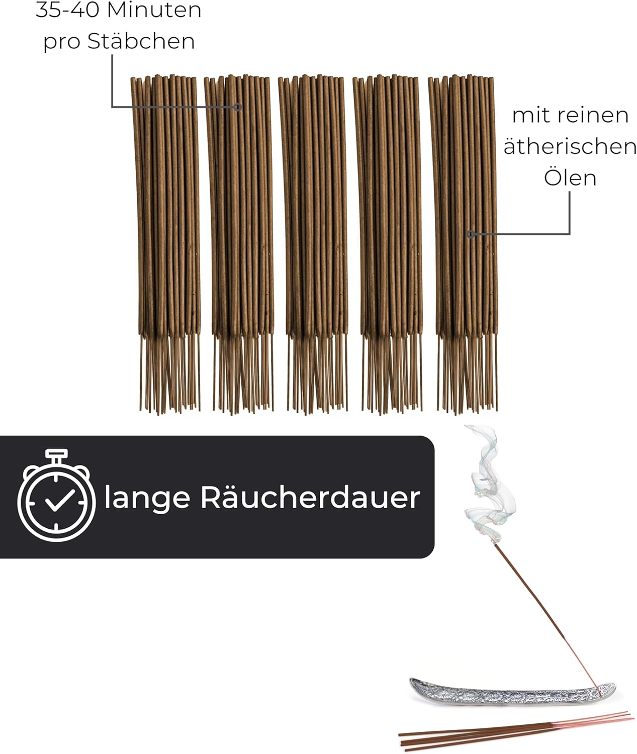 Citronella-Räucherstäbchen – 100 Stäbchen für den Garten, die Terrasse und zur Meditation