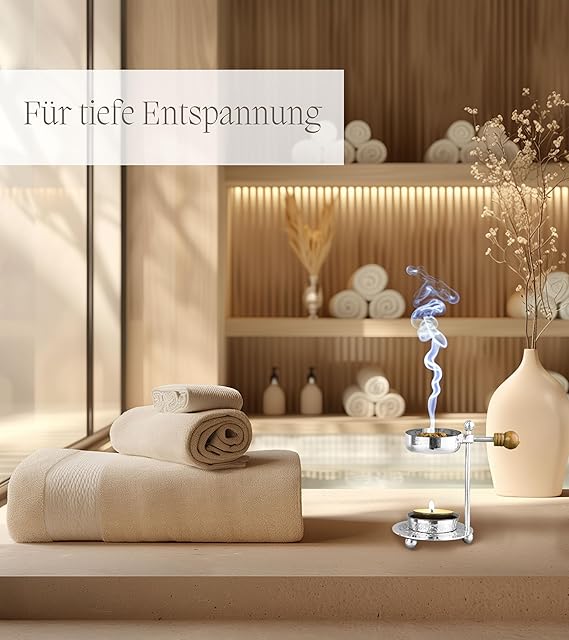 Silberner Räuchergefäß mit Sieb | Hochwertiger Räucherstäbchenhalter für Harze und Kräuter
