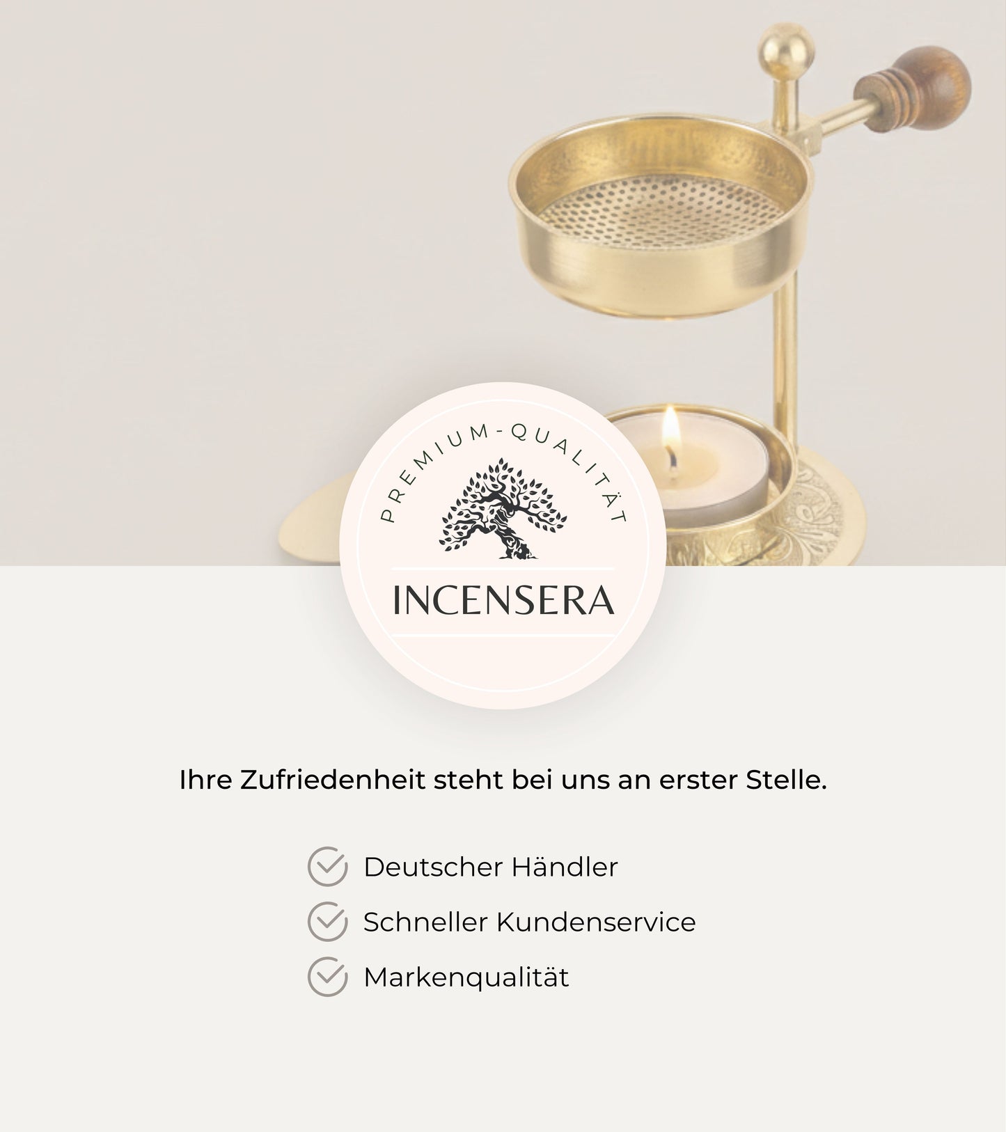 Elegantes Räuchergefäß mit goldenem Sieb
