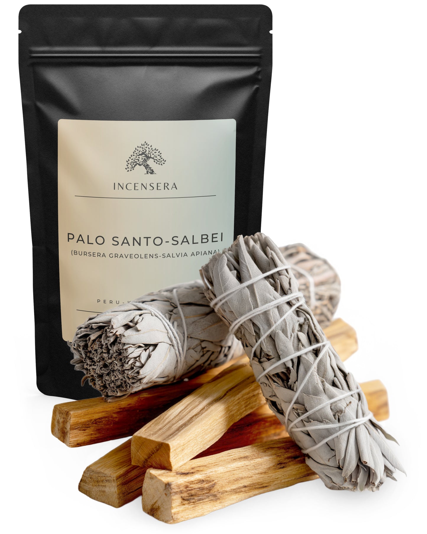 Palo Santo White Sage Smudge Kit - 2X White Sage for Smudging, 4X Palo Santo Wood Sticks