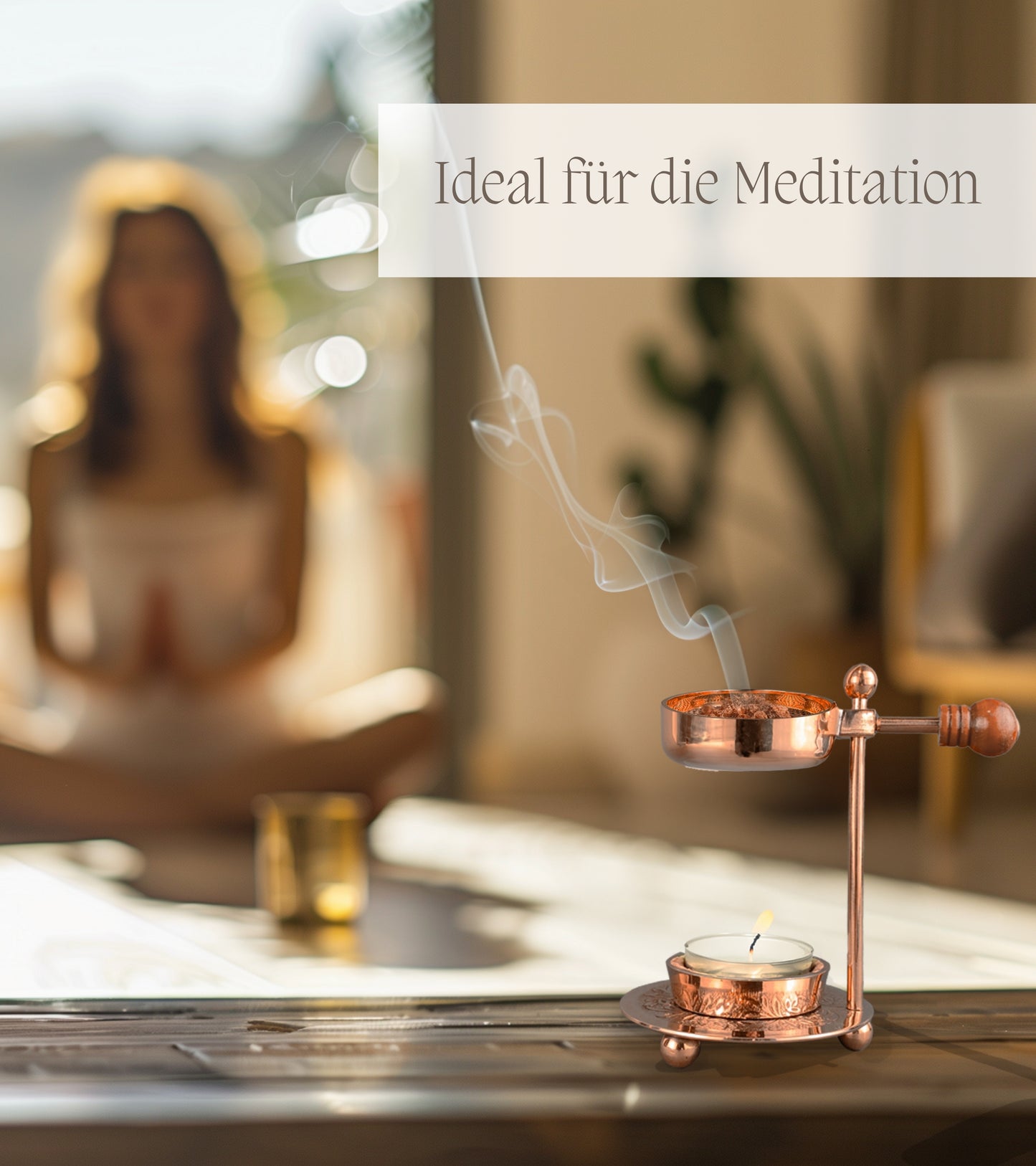 Adjustable Rose Gold Incense Burner with Sieve