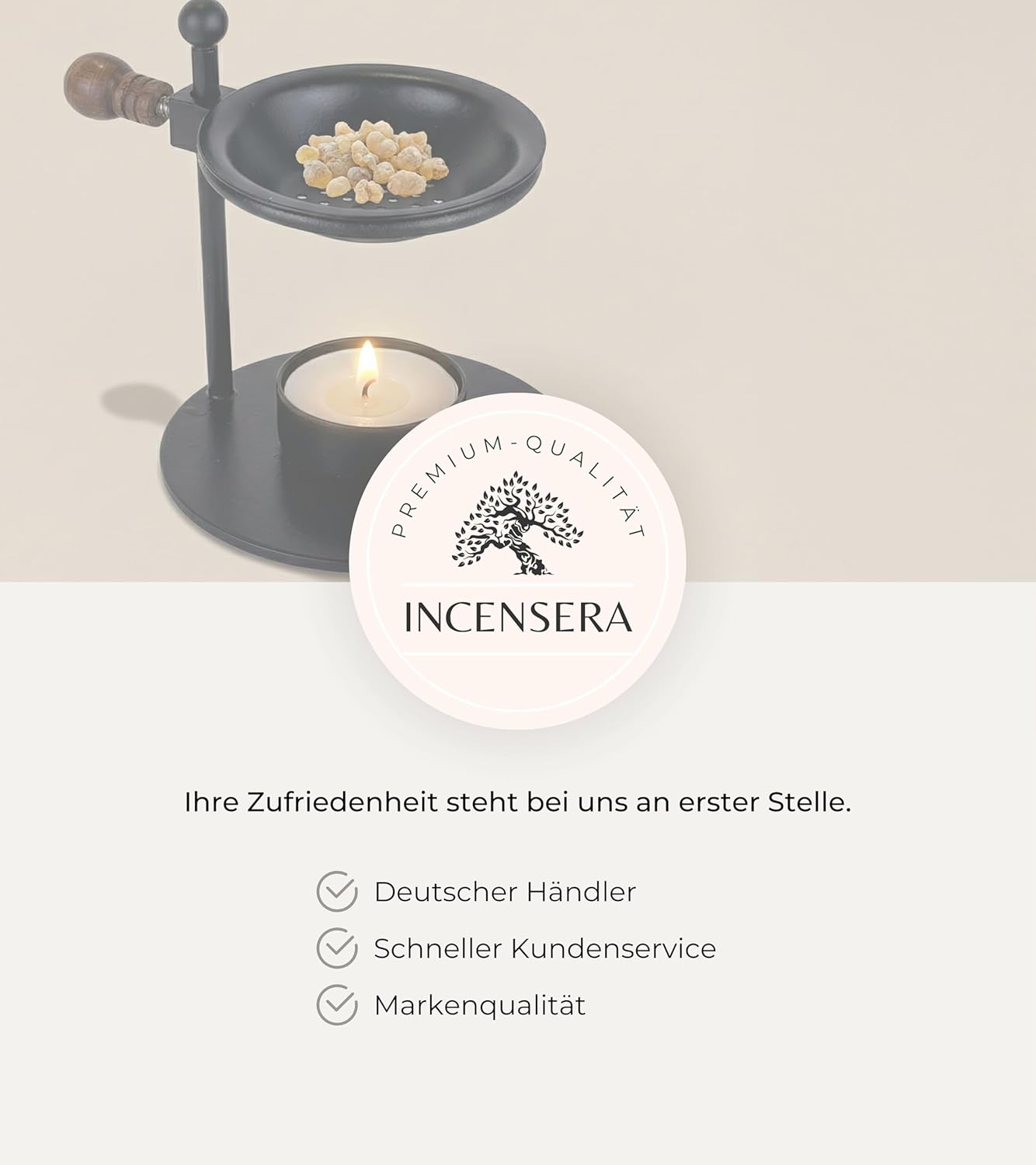 Black Incense Burner with Sieve - Frankincense Burner, Incense Diffuser, Incense Holder for Frankincense, Herbs & Smudging