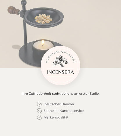 Black Incense Burner with Sieve - Frankincense Burner, Incense Diffuser, Incense Holder for Frankincense, Herbs & Smudging
