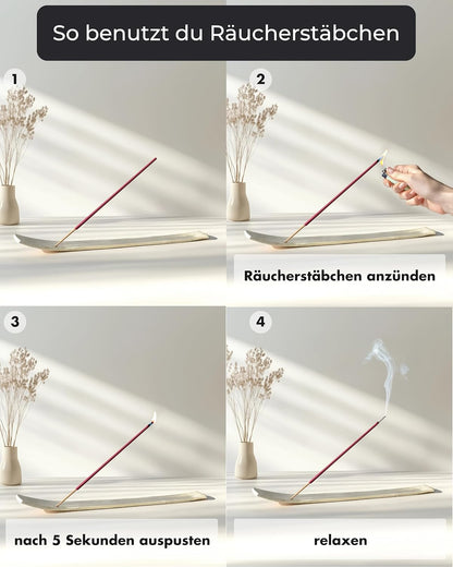 Incense Stick Set - 100 Incense Sticks (5x20) - Sandalwood, Lavender, Frankincense, Myrrh & Sage