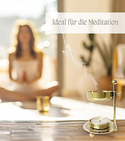 incense burner with gold sieve