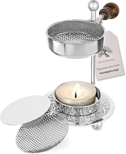 Silver Incense Burner with Sieve