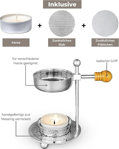 Silver Incense Burner with Sieve