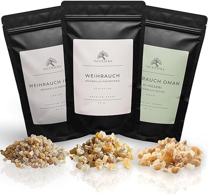 Weihrauch Set – 150 g Räucherharze (3×50 g) aus Oman, Äthiopien & Indien
