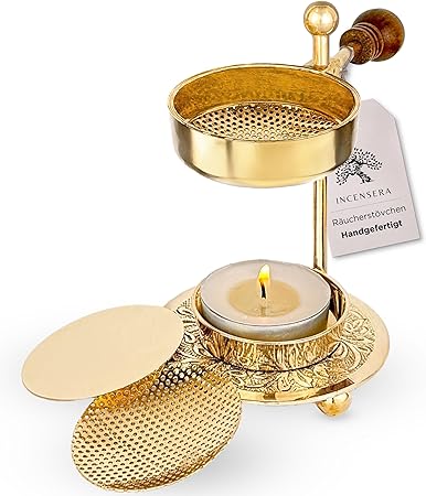Gold Incense Burner with Sieve