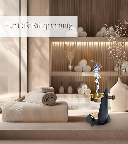 Gold-Black Height-Adjustable Incense Burner with Sieve 