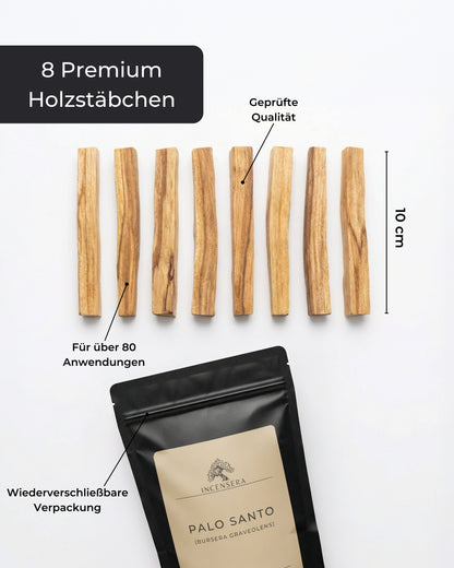 Incense Holder Palo Santo Incense Wood – 8 Fragrant Sticks of Holy Wood