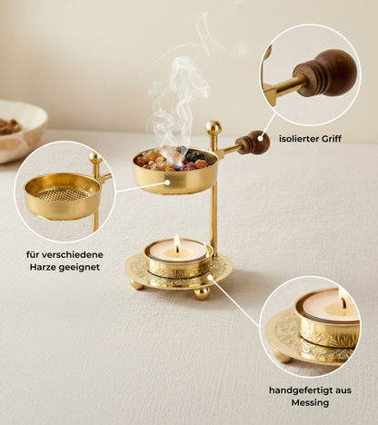 Elegantes Räuchergefäß mit goldenem Sieb