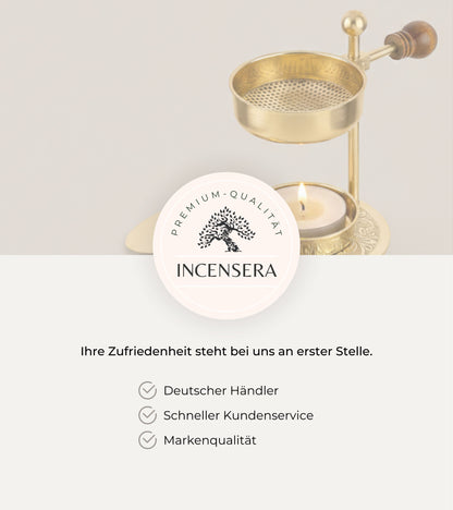 Elegantes Räuchergefäß mit goldenem Sieb