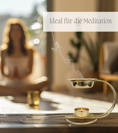 Golden Incense Burner with Sieve – old for resins and charcoal