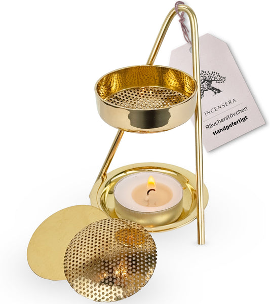 Gold Incense Burner with Sieve