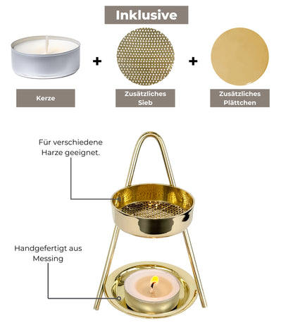 Goldenes Räuchergefäß mit Sieb