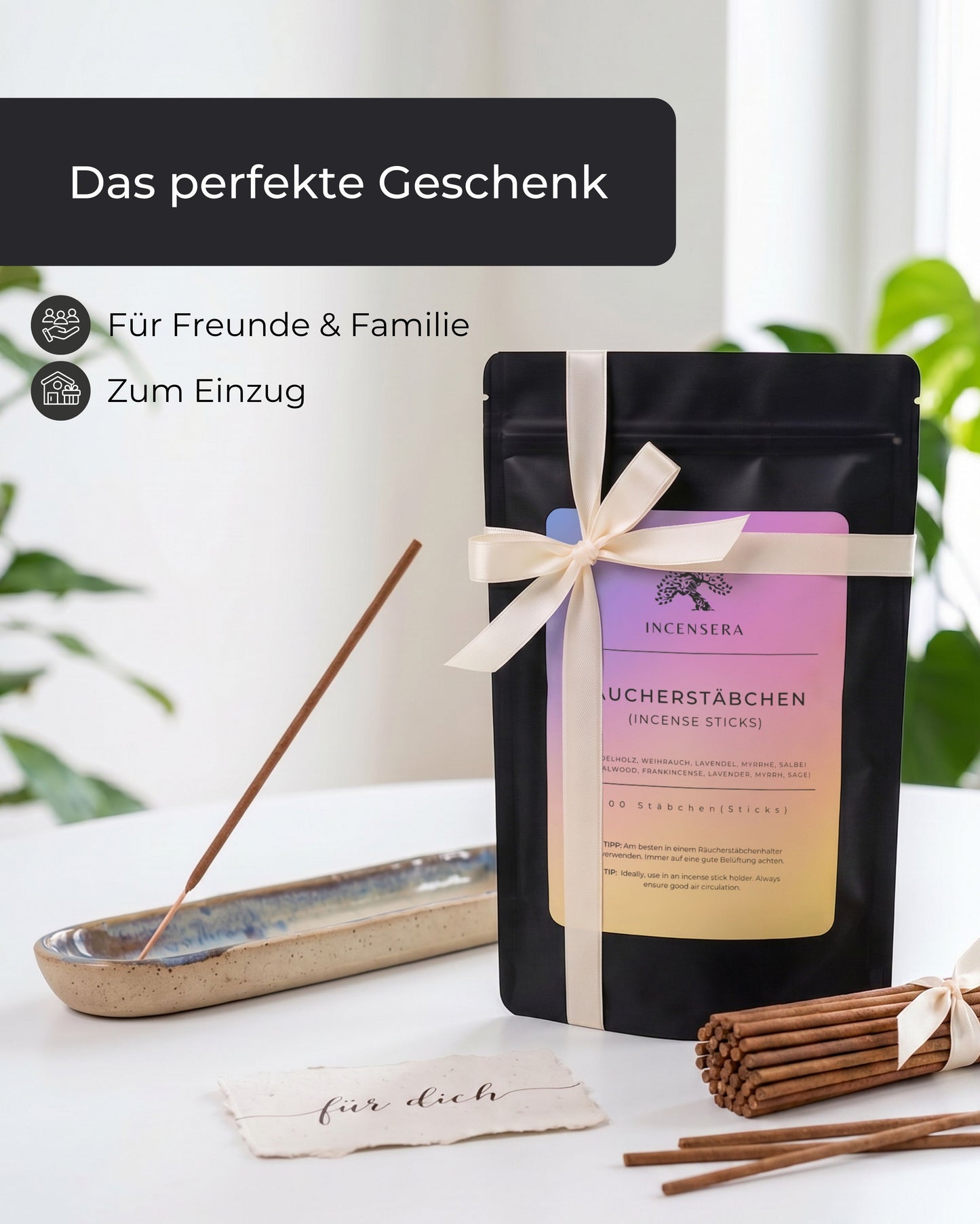 Incense Sticks - 100-Piece Scented Stick Set (5x20) - Sandalwood, Lavender, Frankincense, Myrrh & Sage