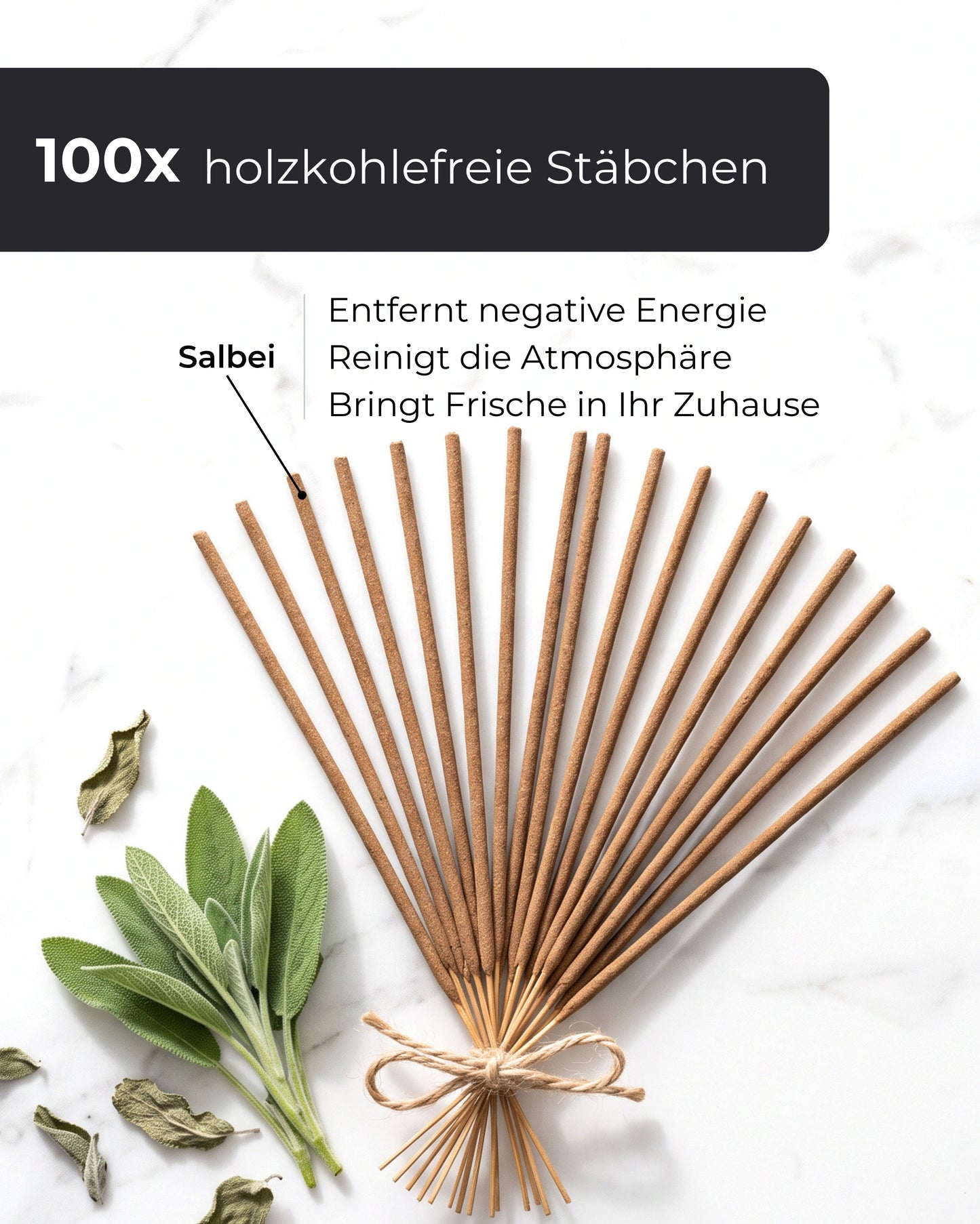 Natural Sage Incense Sticks - 100 Sticks