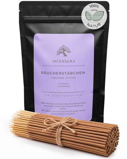 Lavender Incense - 100 Sticks with a Gentle, Natural Scent