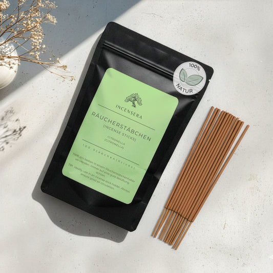 Citronella-Räucherstäbchen – 100 Stäbchen für den Garten, die Terrasse und zur Meditation