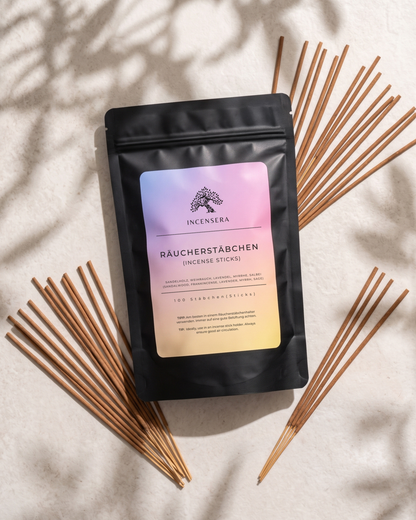 Incense Sticks - 100-Piece Scented Stick Set (5x20) - Sandalwood, Lavender, Frankincense, Myrrh & Sage