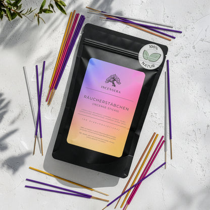 Incense Stick Set - 100 Incense Sticks (5x20) - Sandalwood, Lavender, Frankincense, Myrrh & Sage