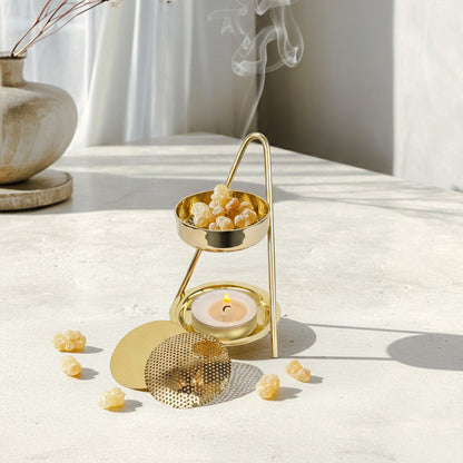 Gold Incense Burner with Sieve