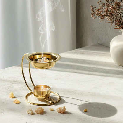 Gold Incense Burner with Sieve & Bow